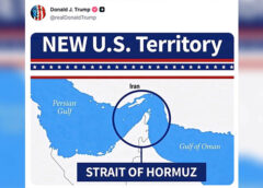 Ông Trump đăng bản đồ Hormuz với dòng chữ ‘lãnh thổ mới của Mỹ’